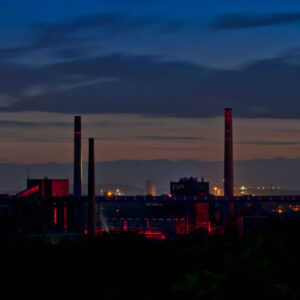 Ruhrgebietsleuchten bei Nacht 20x20x2 cm (BxHxT)