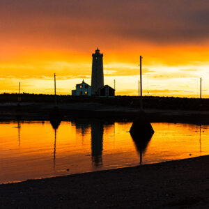 Leuchtturm bei Nacht 20x20x2 cm (BxHxT)